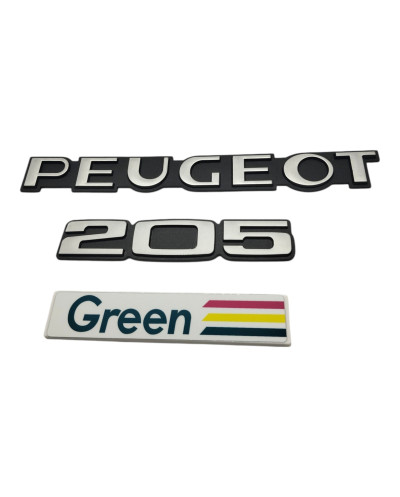 Conjunto de logótipos Peugeot 205 GREEN com 3 logótipos