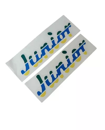 Self-adhesive trunk Peugeot 205 Junior green blue yellow.
