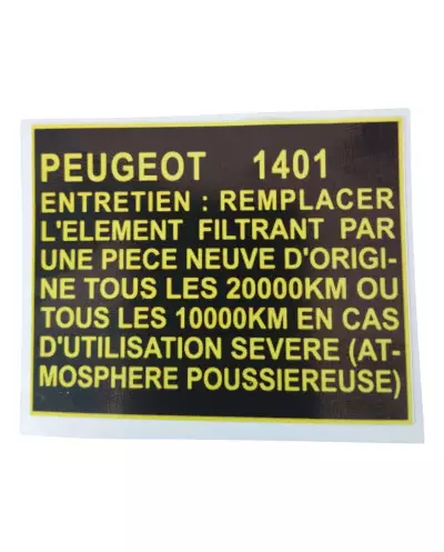 Adesivos do compartimento do motor: manutenção do filtro para Peugeot 504