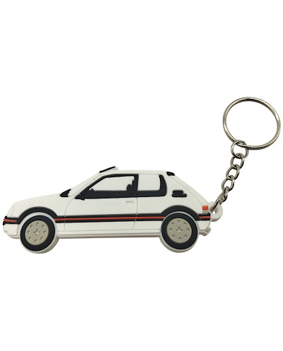 Peugeot 205 GTI keychain in soft PVC - White