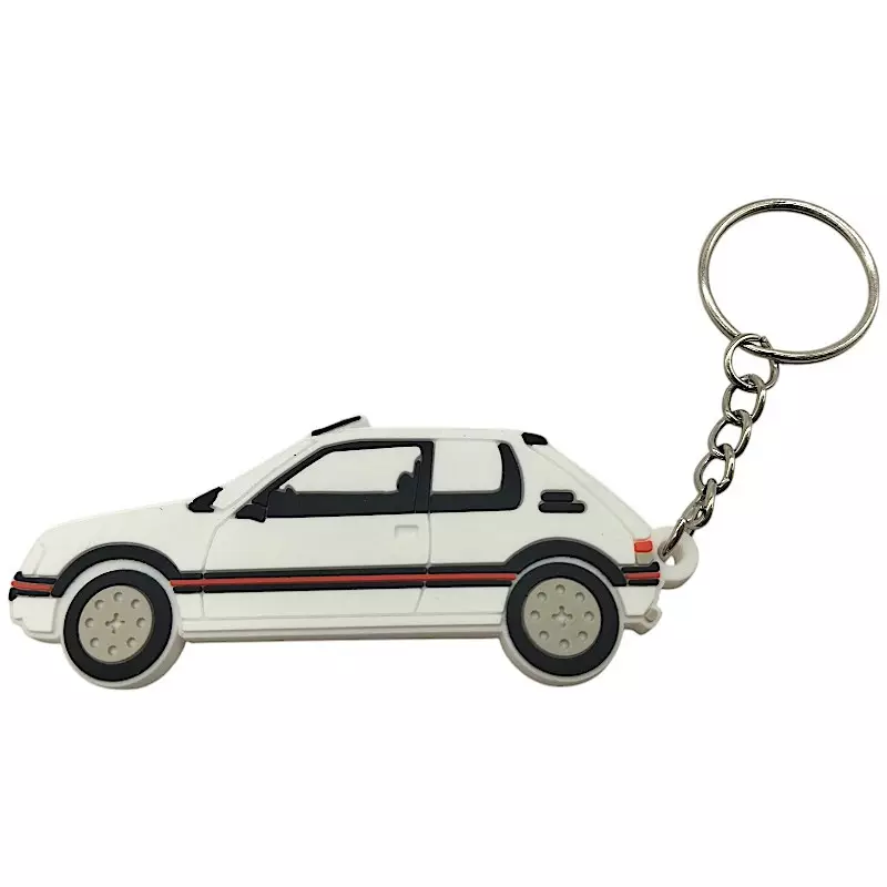 Peugeot 205 GTI 1.9 White Keychain