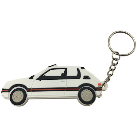 Peugeot 205 GTI Schlüsselanhänger aus Weich-PVC - Weiß