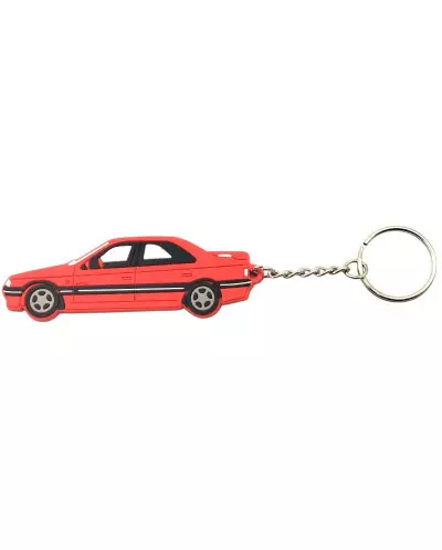 Porte clé Peugeot 405 Mi16 Le Mans en plastique rouge