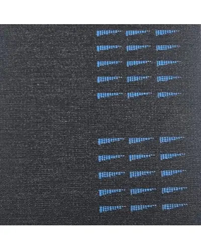 Tissu motif bleu en éventail typique de la série Alain Oreille de R5 GT TURBO.