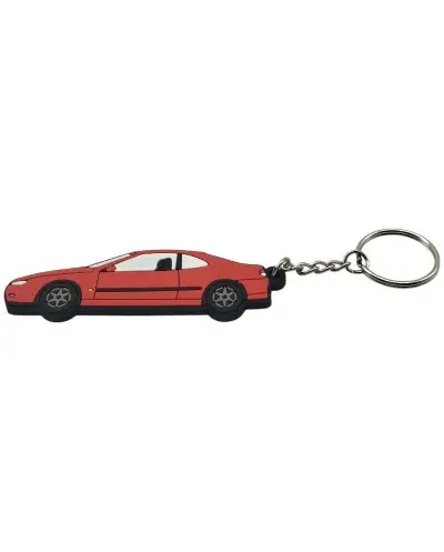 Llavero Peugeot 406 coupé rojo, vista de perfil