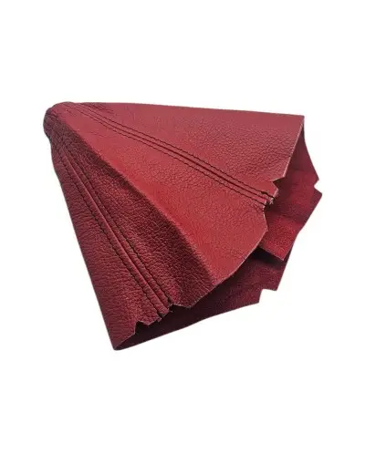 Soufflet de levier de vitesse pour Peugeot 205, Cuir Rouge et Couture Noire.