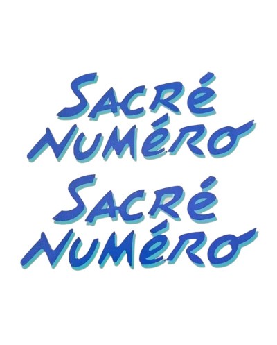 2 stickers d'ailes pour Peugeot 205 Sacré Numéro Bleu Foncé