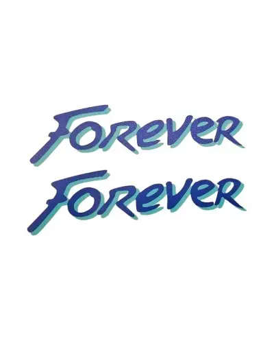 Lot de 2 stickers d'ailes avant pour Peugeot 205 FOREVER, Bleu Foncé