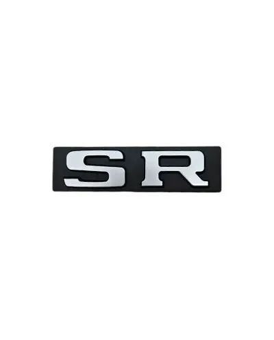 SR kofferbaklogo voor PEUGEOT 205 309 405, zwart en grijs monogram