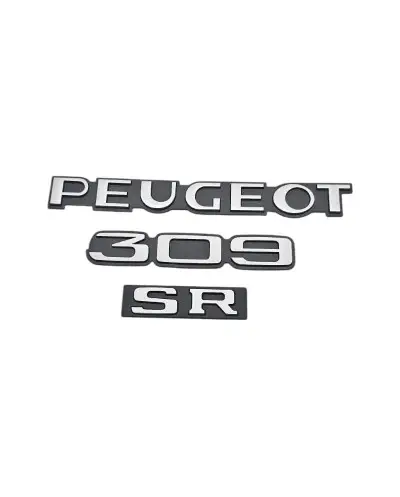 Lot de 3 logos de coffre Peugeot 309 SR