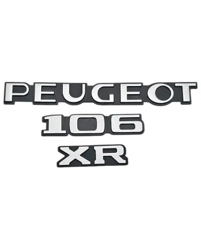 Set van 3 Peugeot 106 XR kofferbak logo's, zwart en grijs